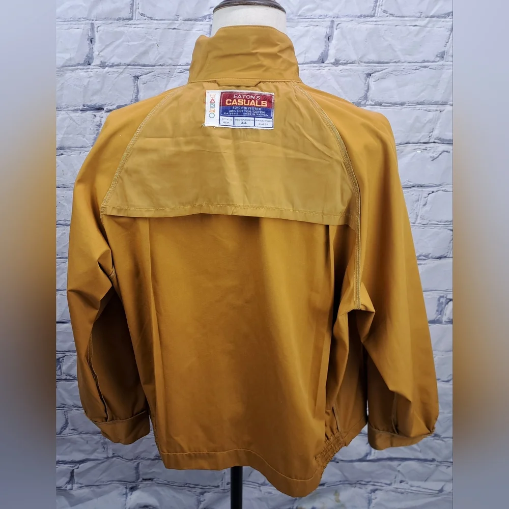 Eaton Casual Vintage  60s 70s Men's Jacket Coat Mustard Coach Bomber 44 XL - Picture 5 of 14